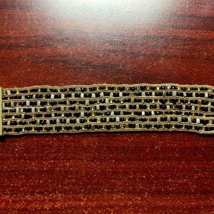 Kenneth Cole Bracelet, magnetic clasp, black/gold